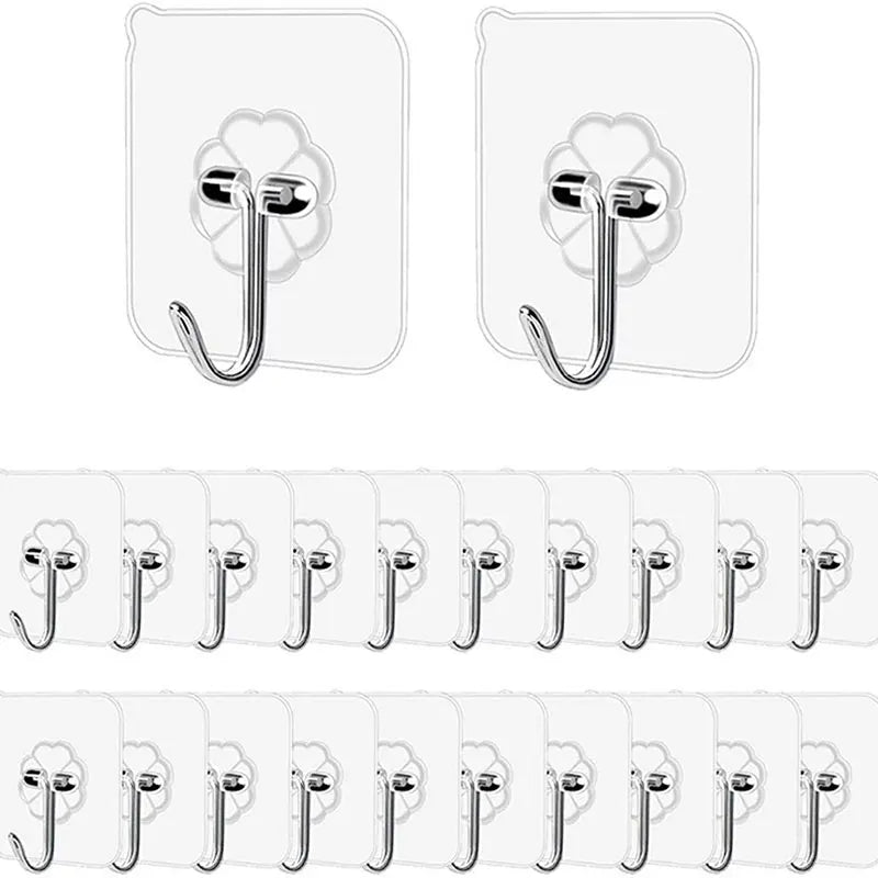 Ganci adesivi trasparenti per parete, senza viti, pacchetti da 2-10 pezzi –…