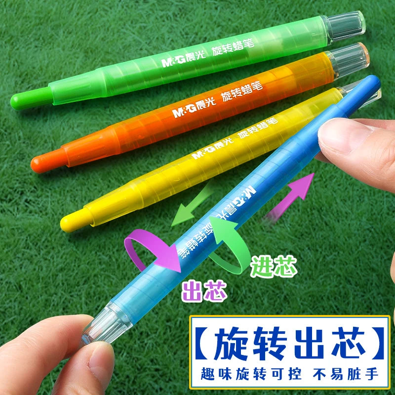 M&G Swivel Crayons in PP Box 12/24/36/48 Colors Set Suitable for Students' Drawings