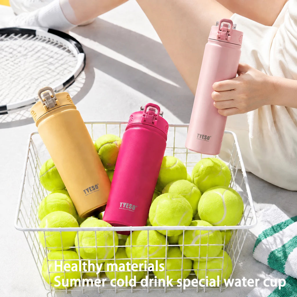 Thermos da 600/750 ml in acciaio inox con cannuccia – Mantiene caldo e freddo