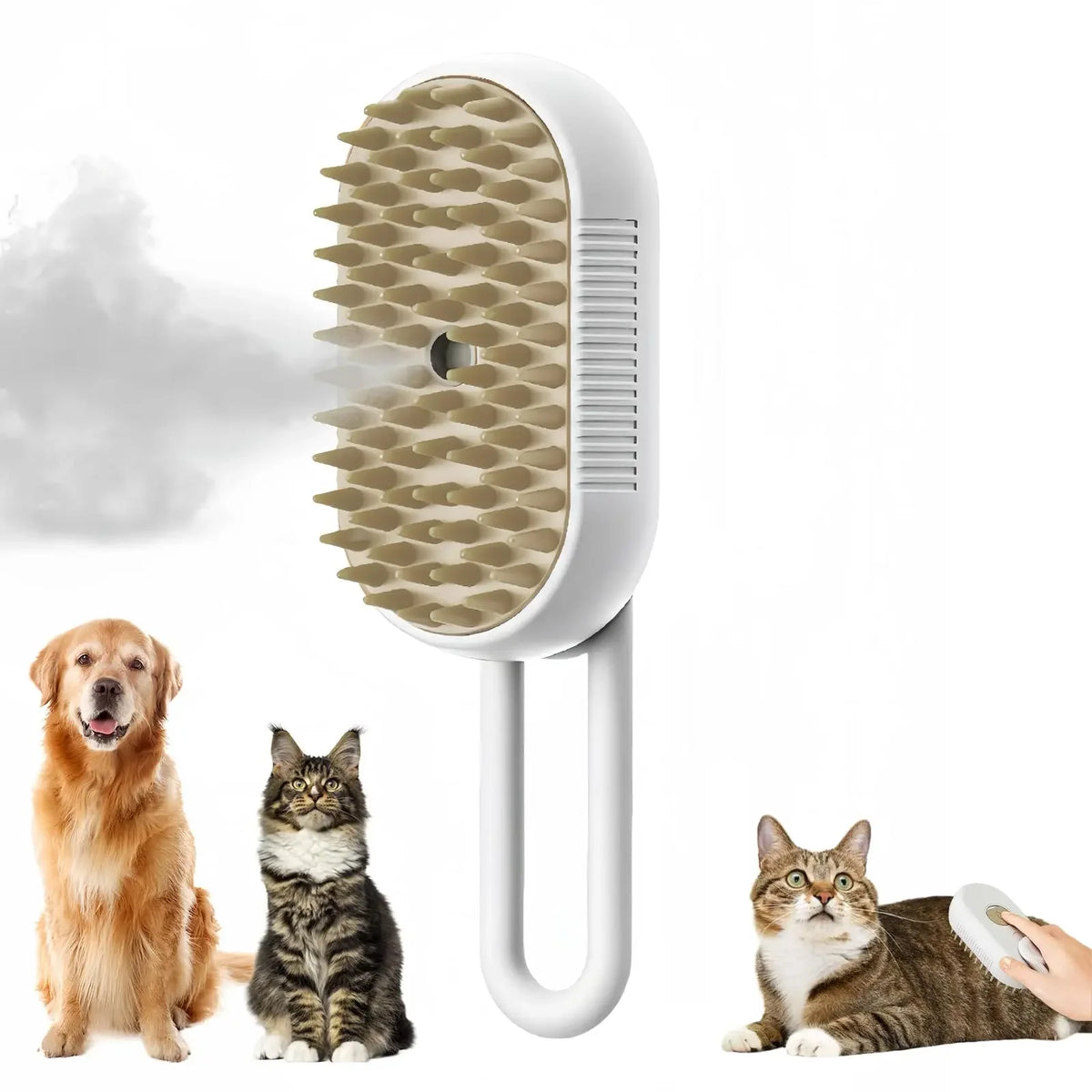 Spazzola 3 in 1 per Gatti e Cani con Vapore, Spray e Massaggio – Ricaricabile…