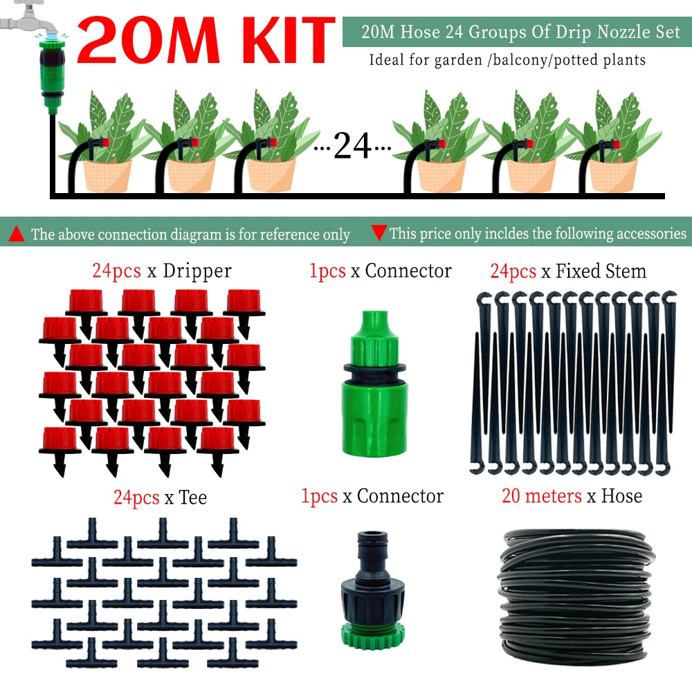 Kit Sistema di Irrigazione a Goccia Fai-da-Te per Serra e Giardino