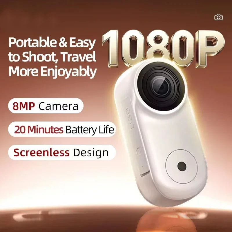 Mini action camera 4K HD portatile, POV, montaggio magnetico per casco e bici
