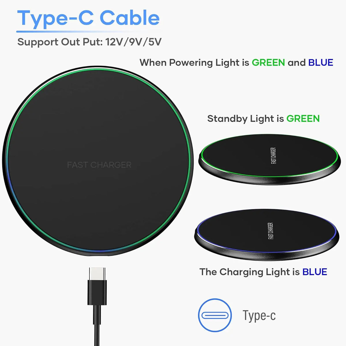 Caricatore wireless 30W per iPhone, Samsung, Xiaomi e altri dispositivi Qi