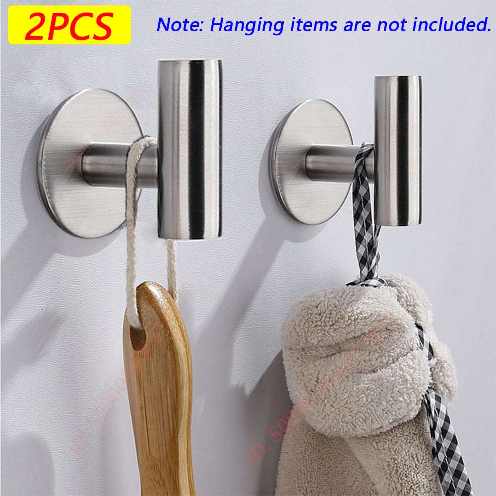 adhesive wall hook set – stainless steel for robes, towels, coats, keys