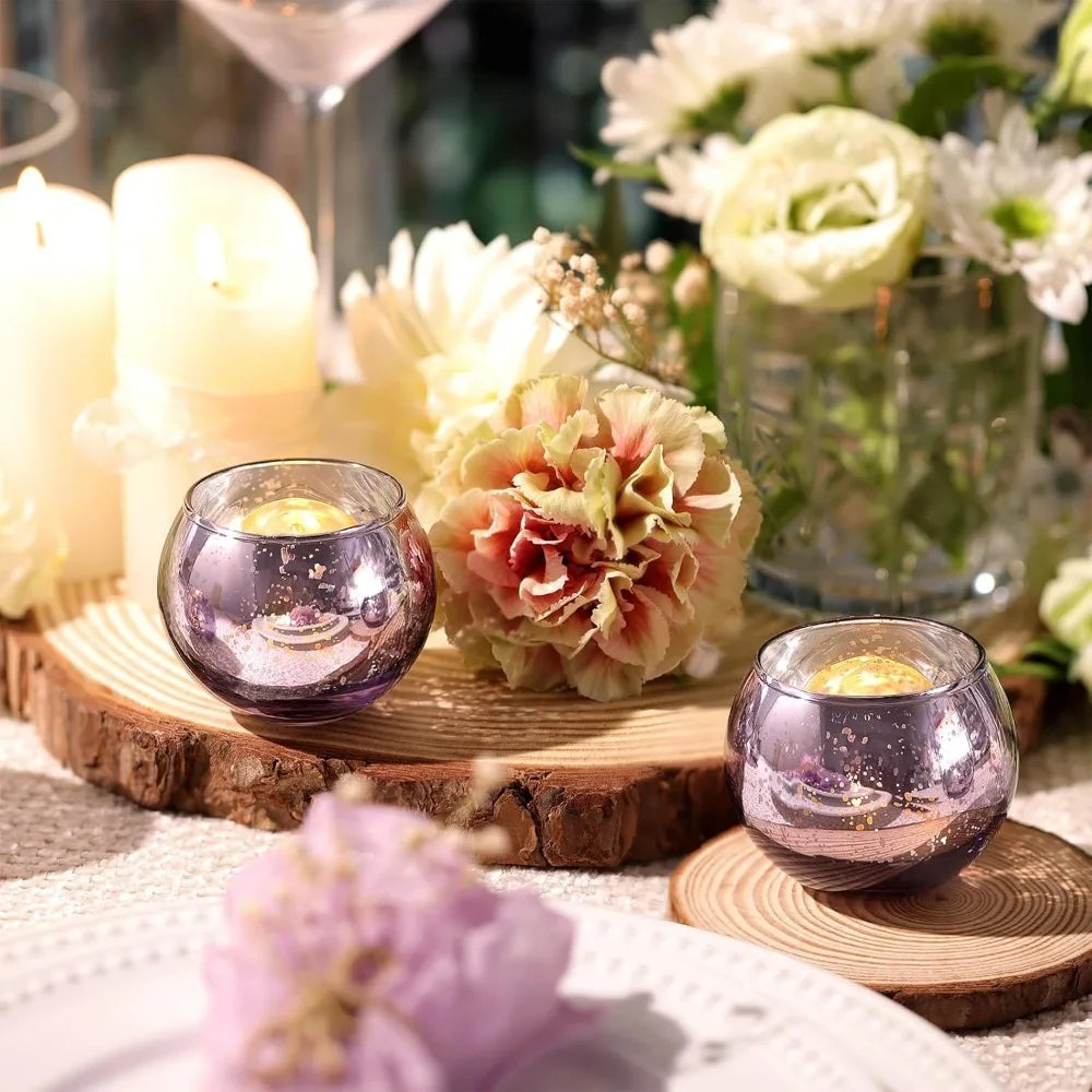 6/12 Pezzi Portacandele Votivi Vetro Mercury - Decorazione Tavola Matrimonio