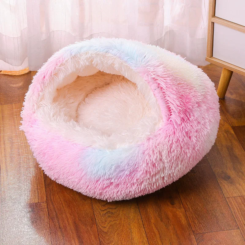 Cuccia rotonda in peluche per cani e gatti – Calda, lavabile, per tutte le…