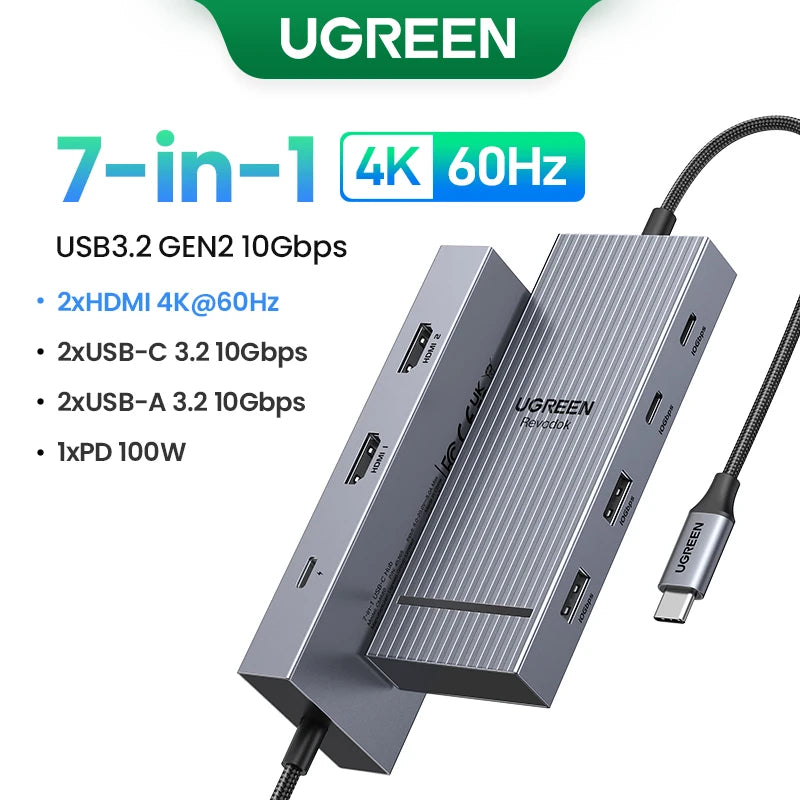 Docking Station USB‑C 10 in 1 con doppio HDMI 8K/4K, RJ45, PD 100 W