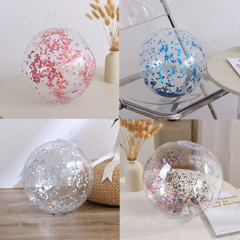 Rooxin Pool Party Ball Inflatable Transparent Beach Ball Outdoor Summer Water Play Swimming Pool Float Ball