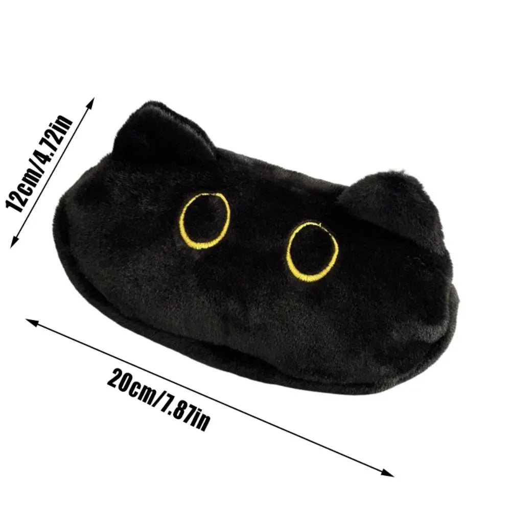 Trousse à crayons portable motif chat noir grande capacité trousse scolaire