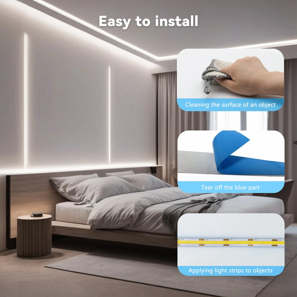 Striscia LED COB 5V Touch Dimmer flessibile per illuminazione ambientale