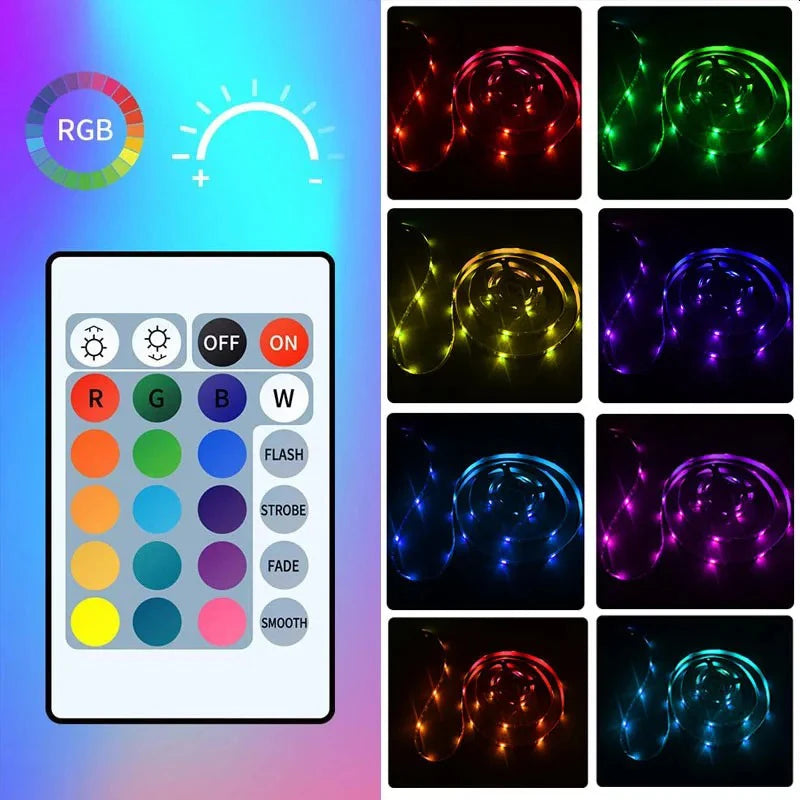 Striscia LED RGB flessibile 5V con telecomando IR – Illuminazione per casa e TV