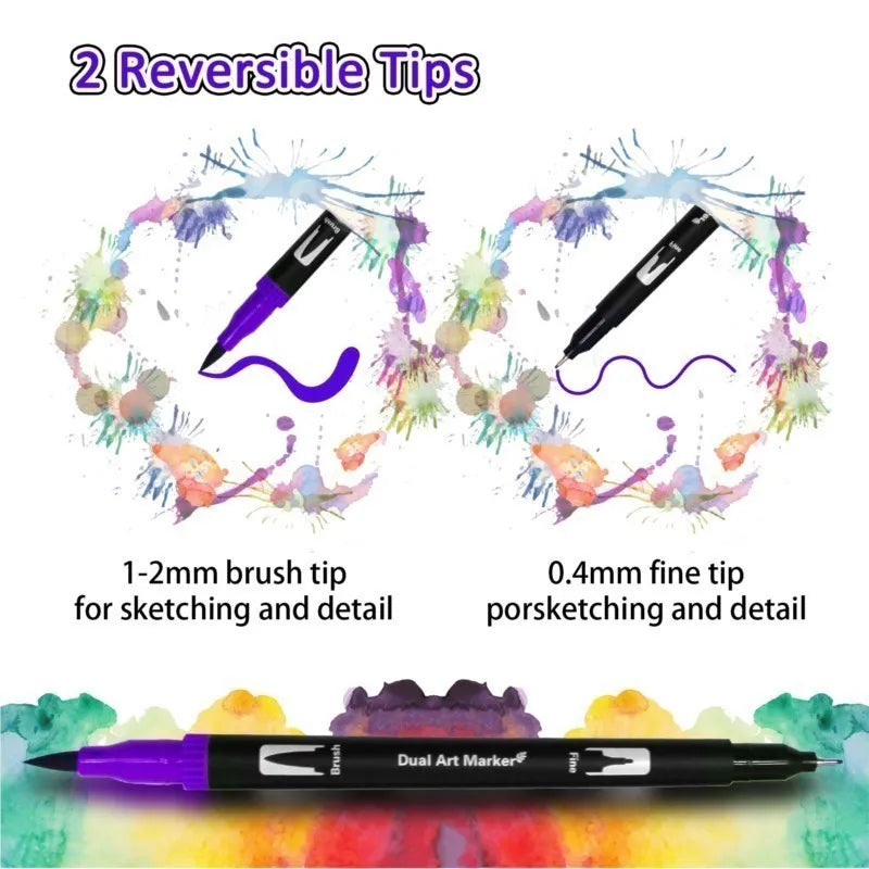 Set di pennarelli artistici a doppia punta 120 colori per calligrafia e…