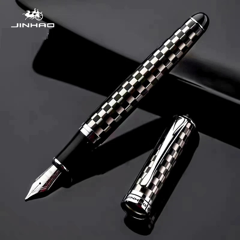 Jinhao X750 High End Metal Fountain Pen,18K Gold Planted Nib 0.5mm school pen for Business Signature Supplies Office Stationery
