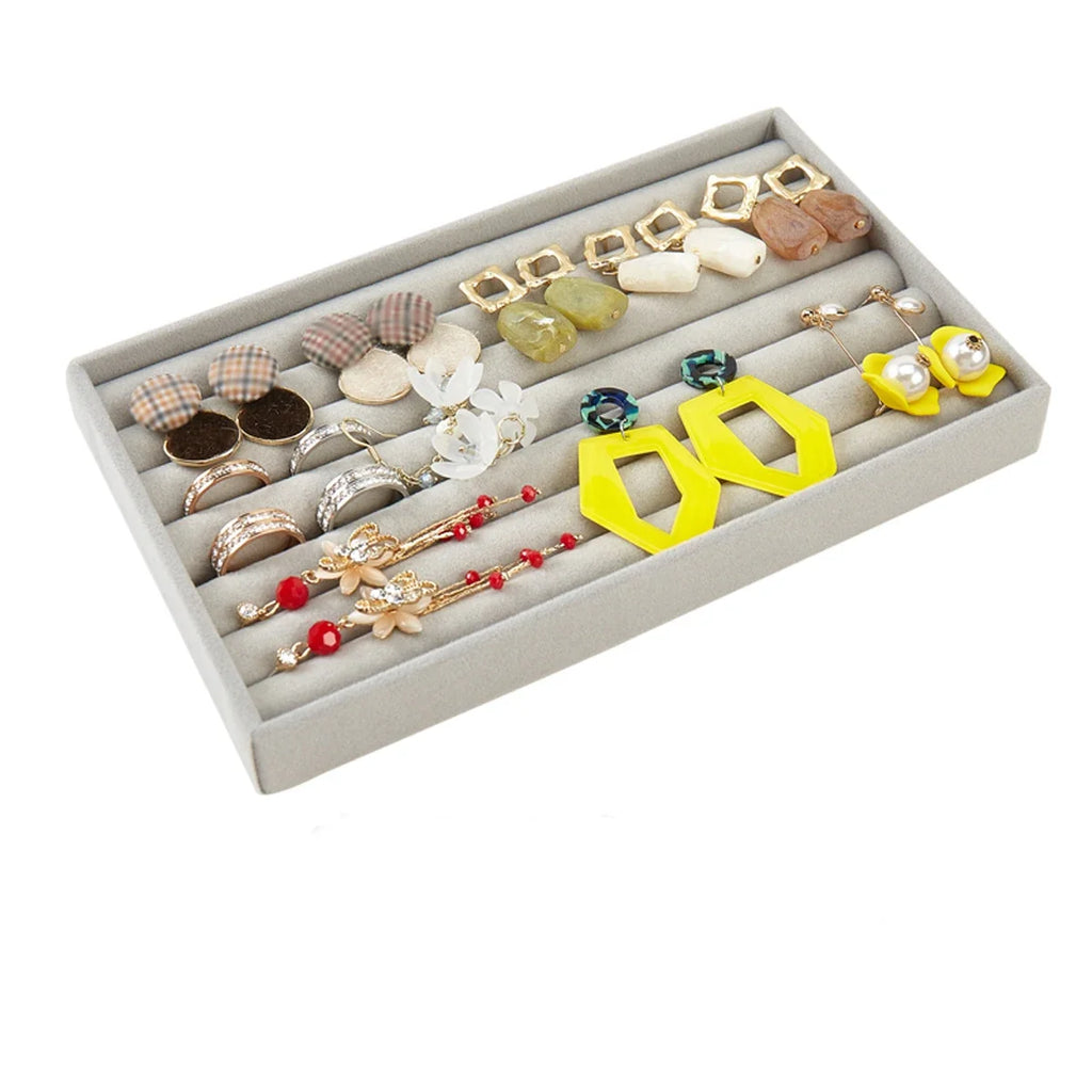 Vassoio in velluto per gioielli – Porta anelli, braccialetti, orecchini e spille