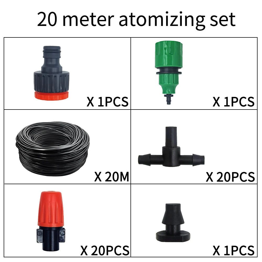Kit Irrigazione Automatico a Nebulazione 5‑20 m con Tubi PE 4/7 mm