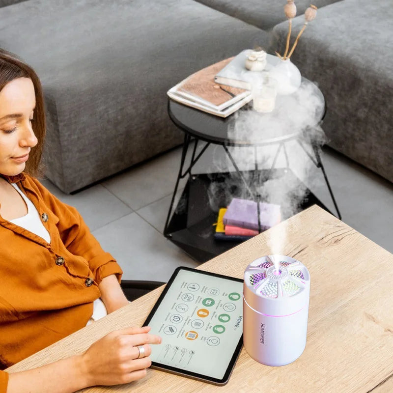 Mini umidificatore ultrasuoni 180 ml per aromaterapia, silenzioso, casa e auto