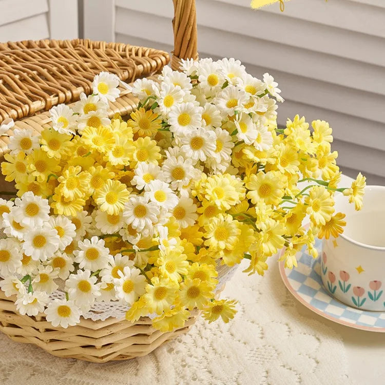 12-48PCS Artificial Daisy Flowers Small Daisy Fake Flower Bouquet for Valentines Wedding Party Table Decoration DIY Home Decor