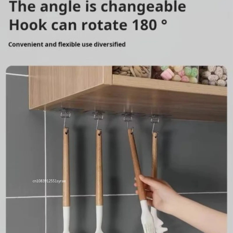 Ganci adesivi rotanti impermeabili per parete e porta – cucina e bagno