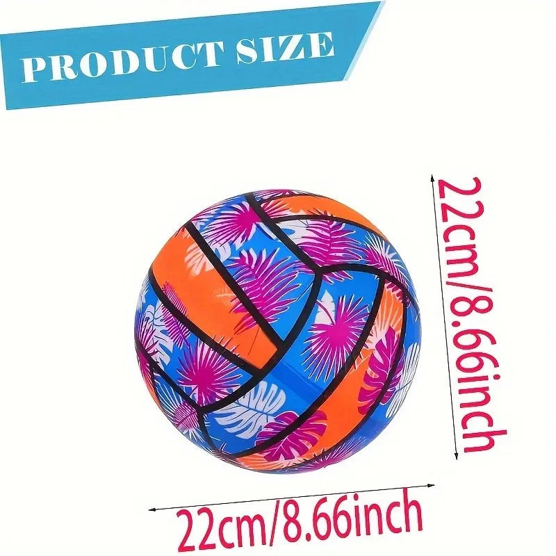 Palline da Spiaggia Gonfiabili 4 pezzi con Stampa Foglia Tropicale – Gioco…