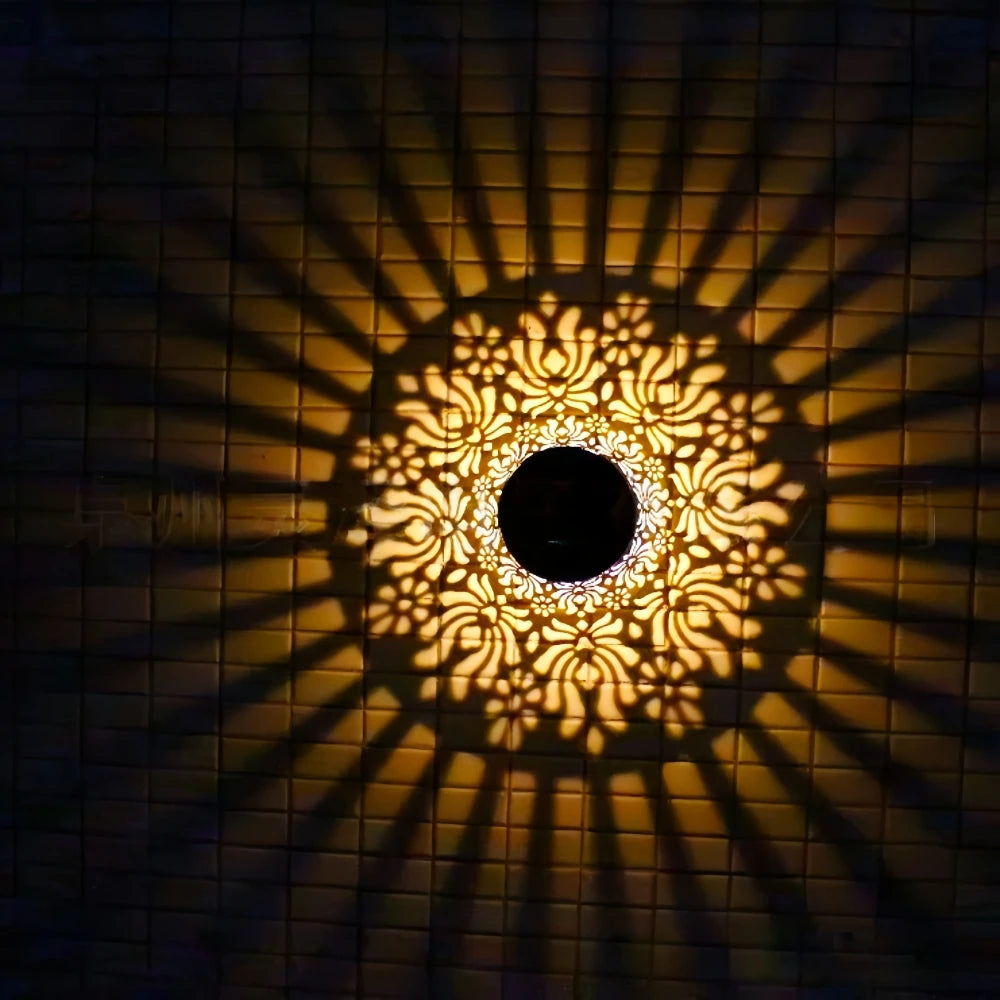 Lampade Solari a Forma di Peonia per Recinzione e Muro – IP65, LED 18 lm