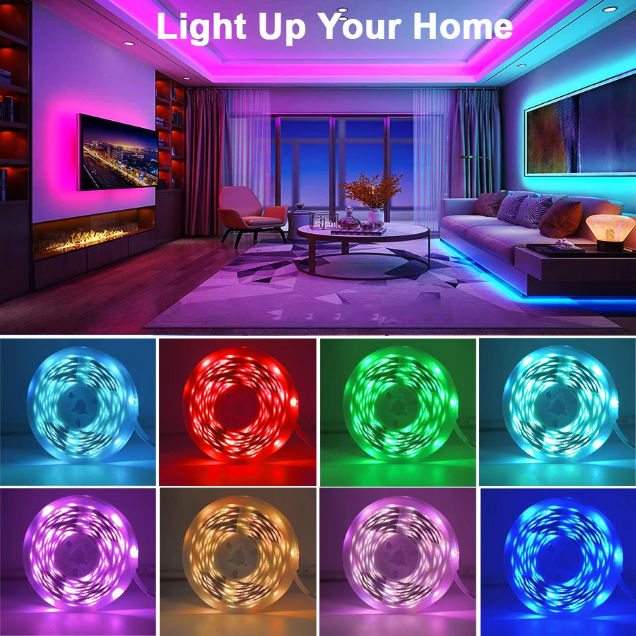 Striscia LED RGB con sincronizzazione musica, controllo app, per ambienti e TV