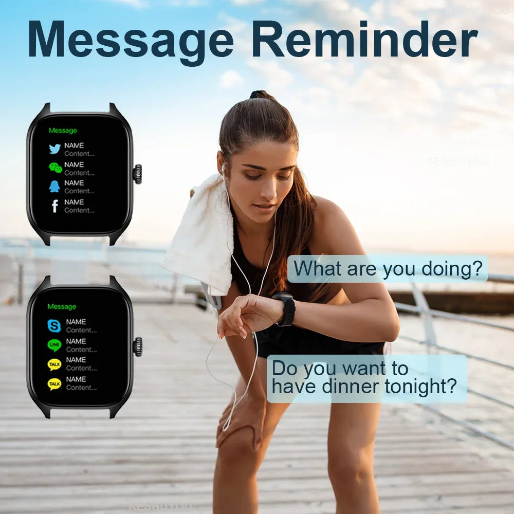 Smartwatch con display 2.01" e risposta chiamate – fitness e salute