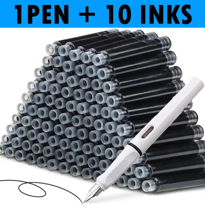 Set 11 penne stilografiche 0,38 mm con inchiostro ricaricabile – scrittura…