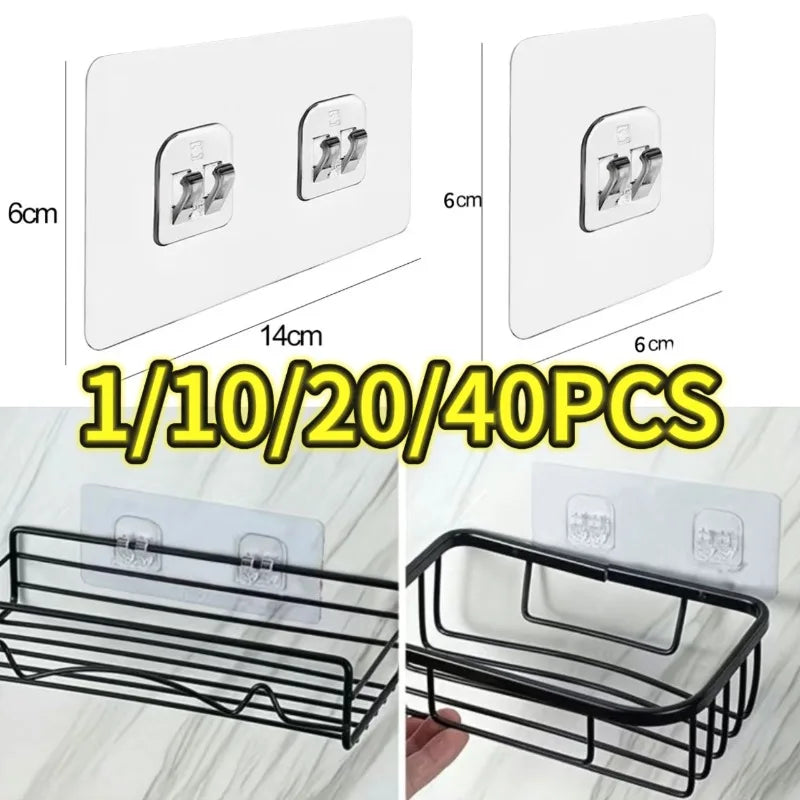 Ganci adesivi per parete, set 1-40 pezzi, capacità 2 kg, per cucina e bagno