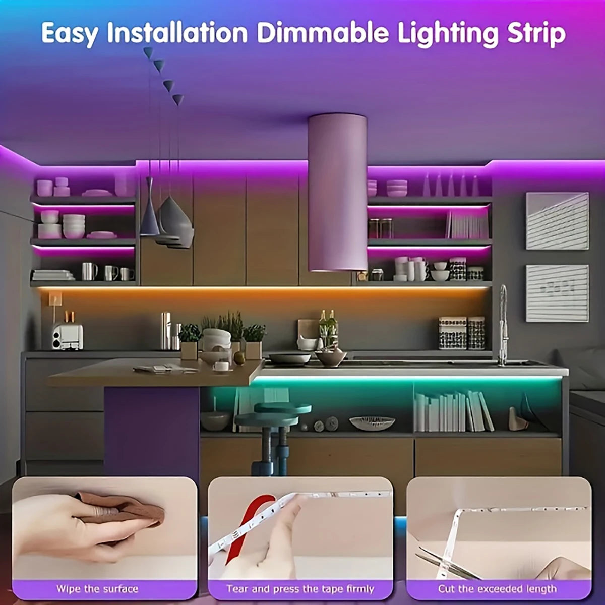 Striscia LED RGB 5V con telecomando, 1‑20 m, luce d'ambiente per casa e festa