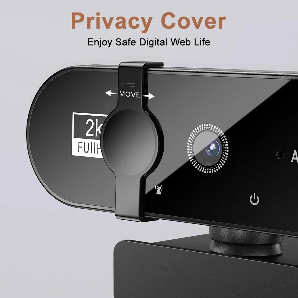 Webcam 4K Ultra HD con Autofocus, Microfono e USB 2.0 – Compatibile PC e Laptop