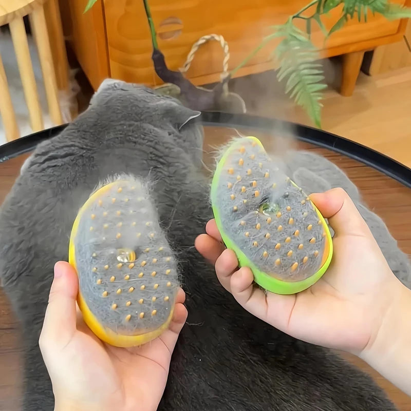 Spazzola a vapore 3‑in‑1 per gatti e cani – Cura del pelo e massaggio