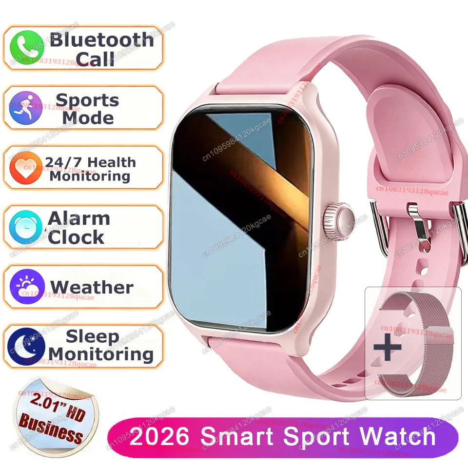 Smartwatch 2.01'' Waterproof Fitness con Monitor Cardiaco e Chiamate