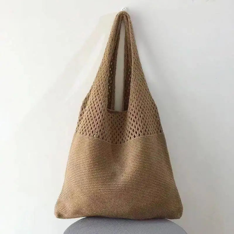 Borsa a Spalla Donna in Maglia, Tote Grande Capacità, Estiva