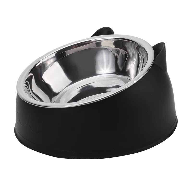 Ciotola inclinata in acciaio inox per gatti e cani – Set 2 ciotole