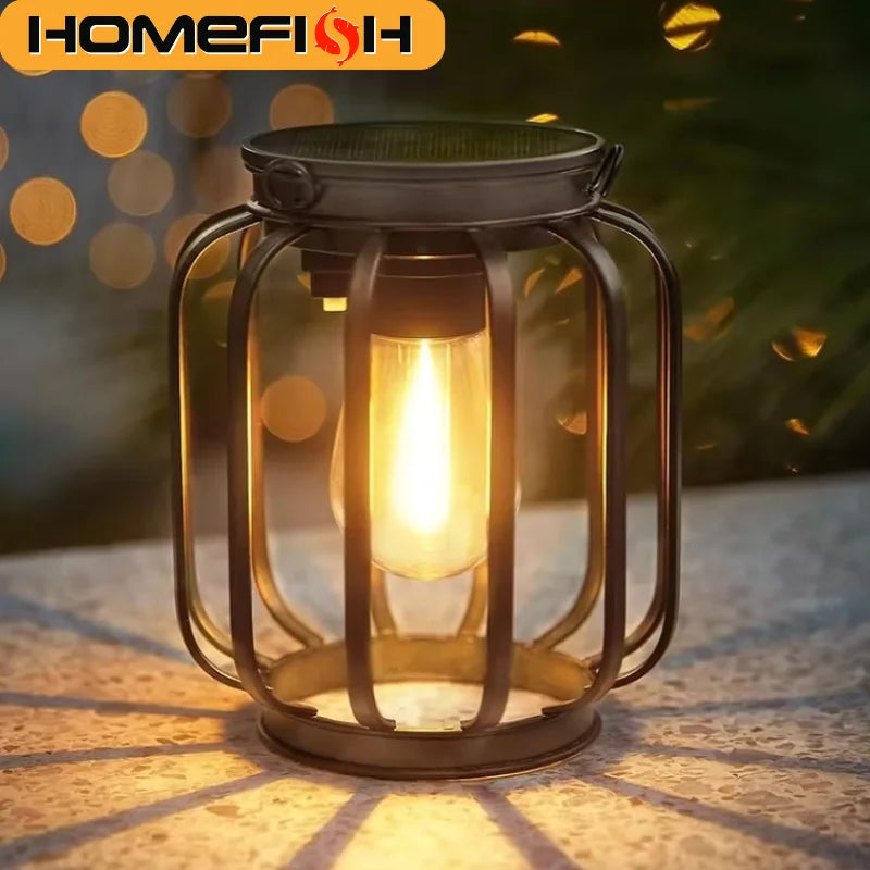 Lanterna Solare LED Esterno, Luce Bianca Calda, Design Sospeso IP65