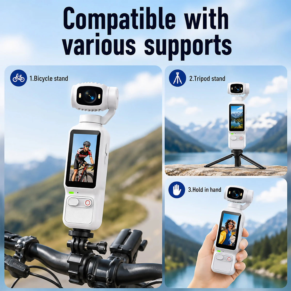 Action Camera 4K Rotante 180° con Schermo 1.97" e Batteria 1800mAh