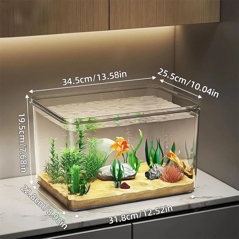 Acquario da scrivania 360° panoramico mini in PET trasparente – per principianti