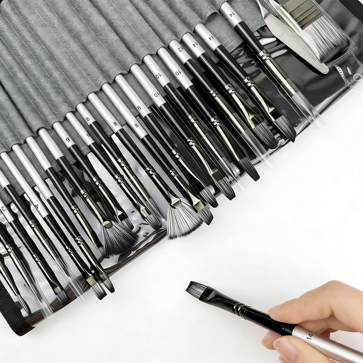 24pcs Mixed Art Brush Set OR Empty Painting Bag with Palette Knife and Painting Bag for Acrylic, Watercolor, Oil Painting & Art