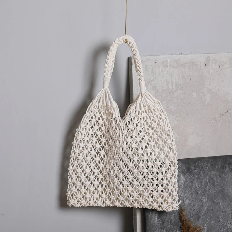Borsa a Tracolla Boho in Paglia Intrecciata – Grande Tote Estiva