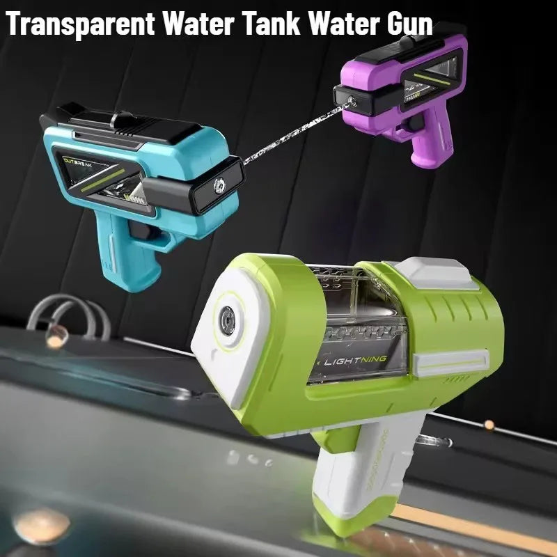 Kids Water Combat Game Transparent Tank Water Gun with Leak-Proof Design Outdoor Splash Battle Toy for Teens Ideal Summer Toy