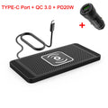 Pad ricarica wireless auto 15W silicone antiscivolo per iPhone e Android