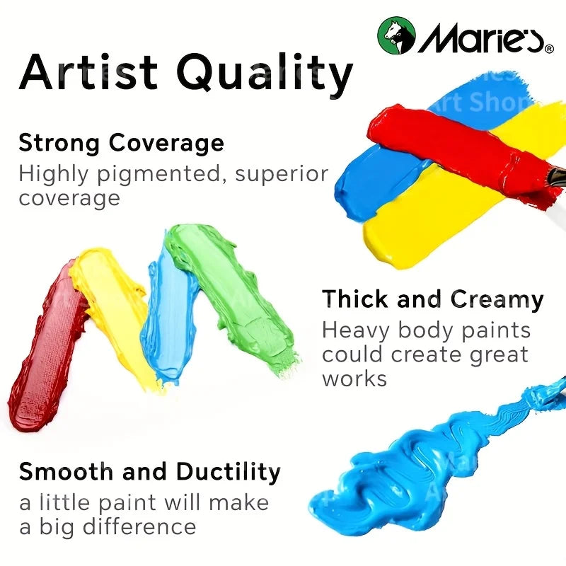 12-color acrylic paint set 100ml each – vibrant hues for canvas, wood, stone and crafts