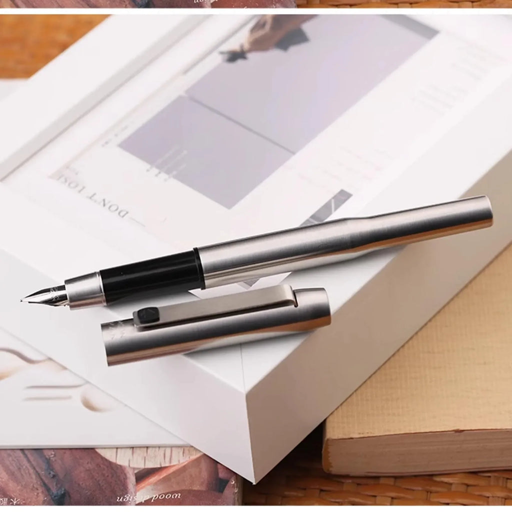 New Moonman B25 Fountain Pen Stainless Steel Imported F Nib Ink Absorber Dual Purpose Design High-end Office Stationery Supplies