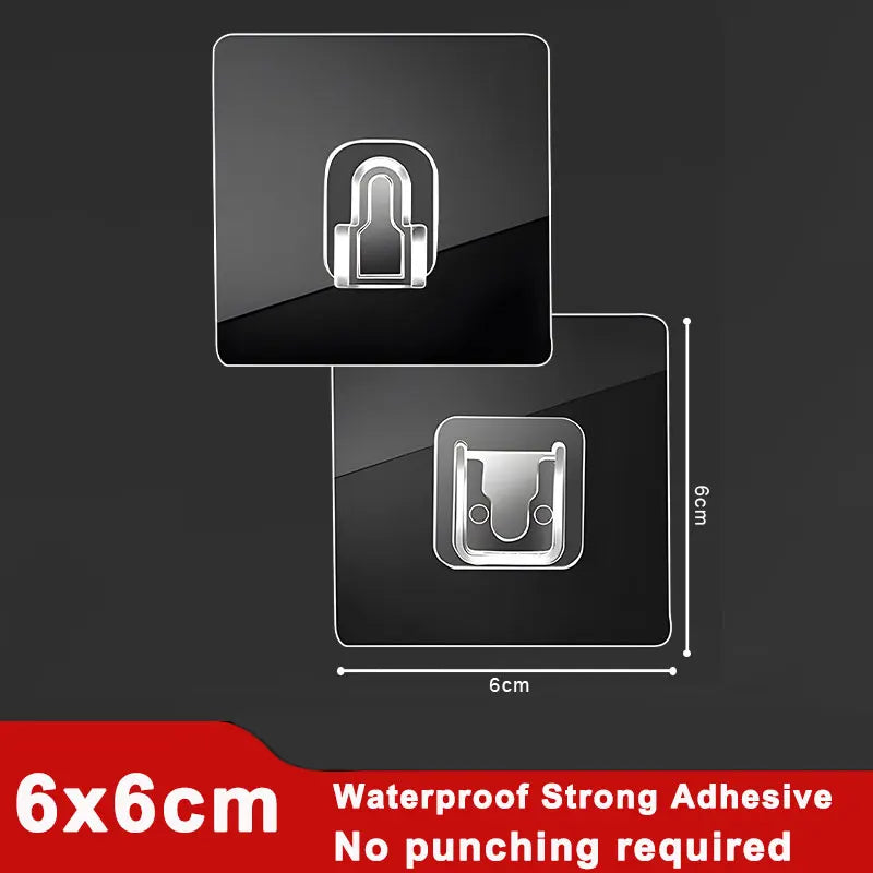 Ganci adesivi trasparenti, impermeabili, per bagno, cucina e casa – set da 10