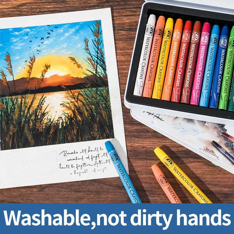 MUNGYO  Water-soluble Crayon Painting Pigment Crayon Artist For Gift Art Students School Supplies 12/24/36Colors MAC