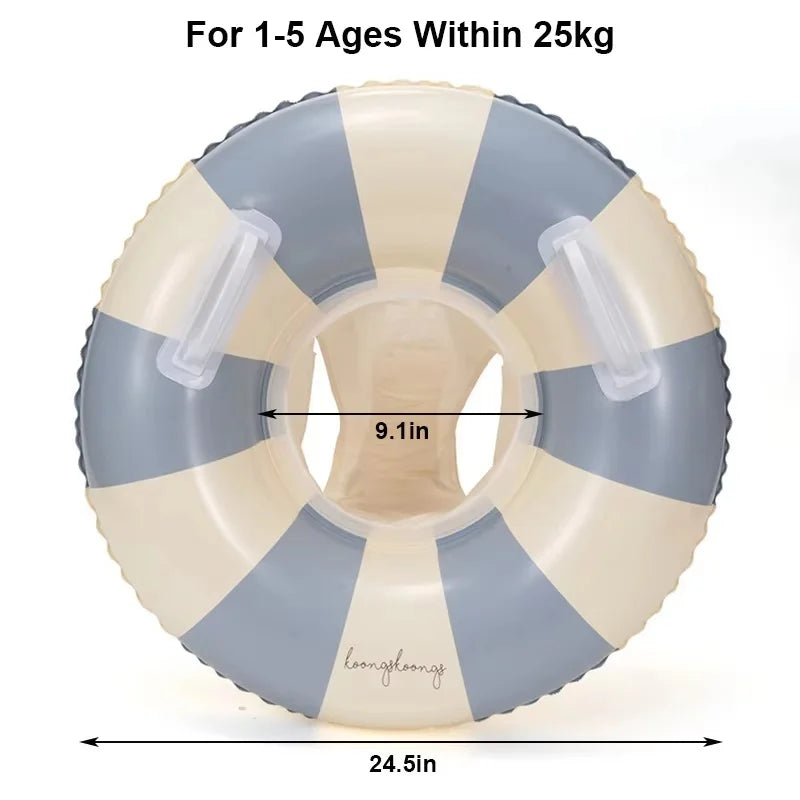 Gonfiabile Baby Swim Ring con Copertura Solare – Sedile a Strisce per Bambini