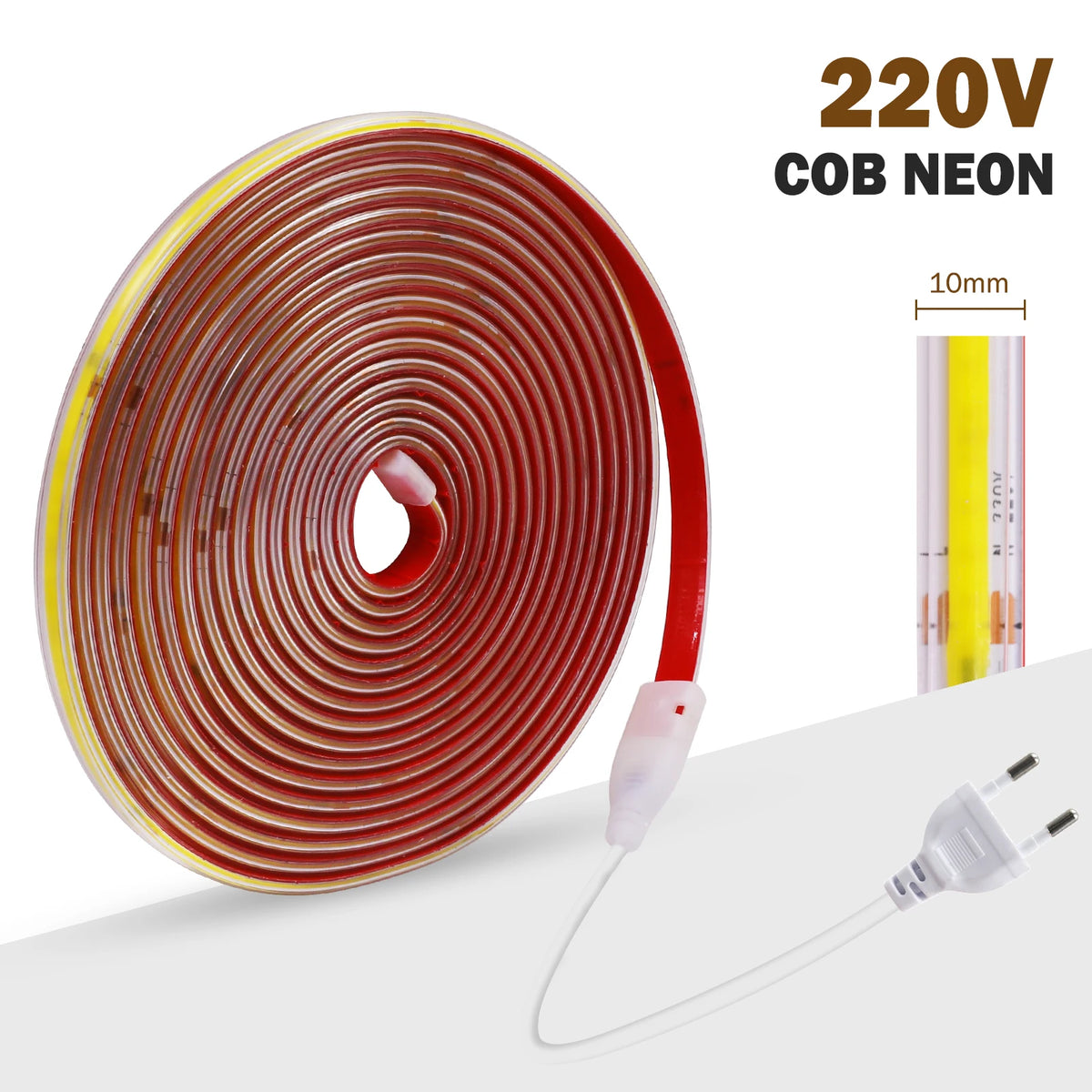 Striscia LED COB 220V 10 cm, 240 LED/m, IP65, 3000‑6000 K