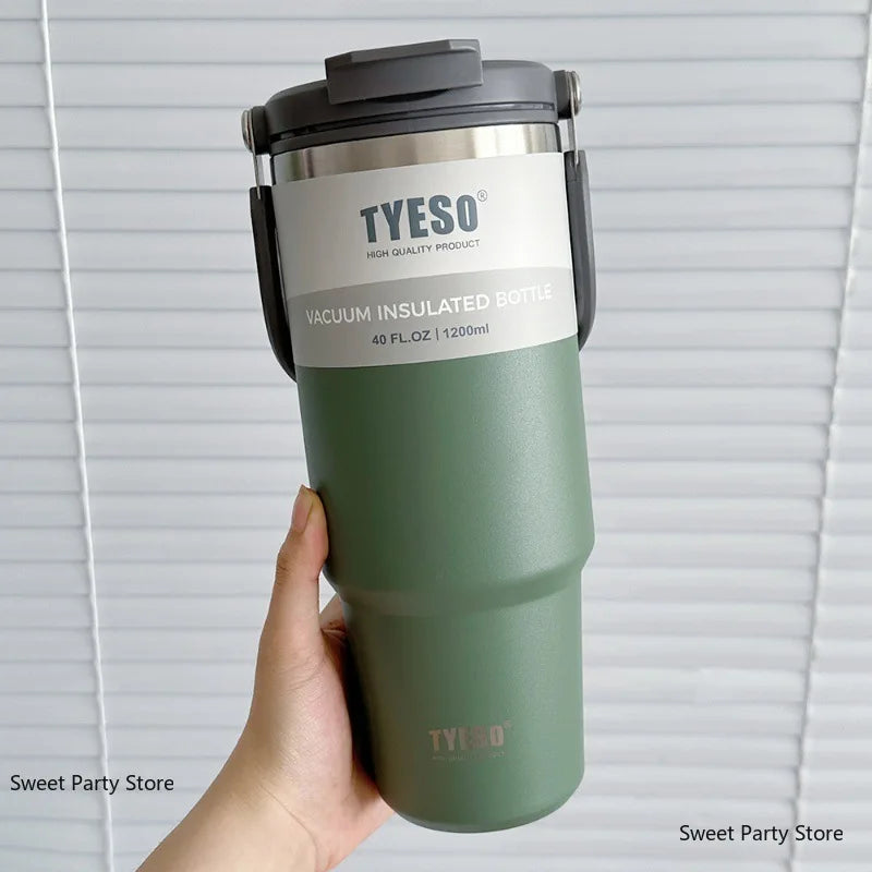 Thermos in acciaio inox 600‑1200 ml con doppio isolamento e tappo multifunzione