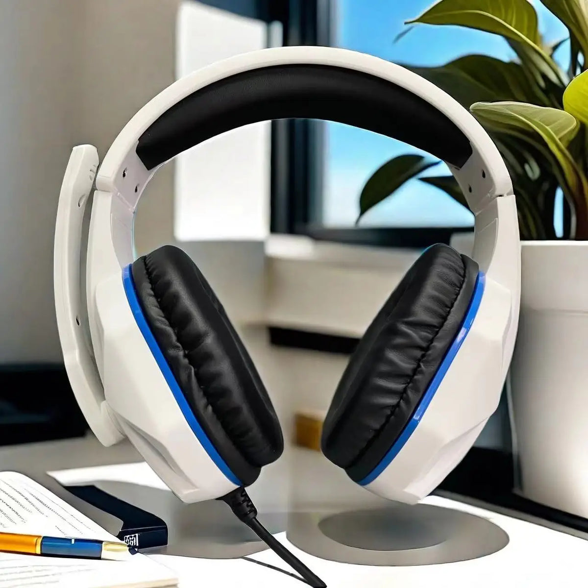 Cuffie cablate con microfono per gaming e lavoro – 2 driver da 40 mm, controllo…
