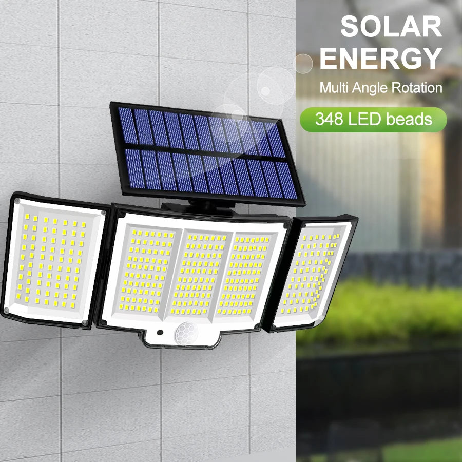 Lampada Solare LED 234/318/348 con Sensore di Movimento, 3 Modalità, IP65…